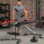Banc de musculation multi-fonctions robuste avec développement de jambes et prédicateur Curl - Système d'entraînement complet d'une capacité de 900 lb