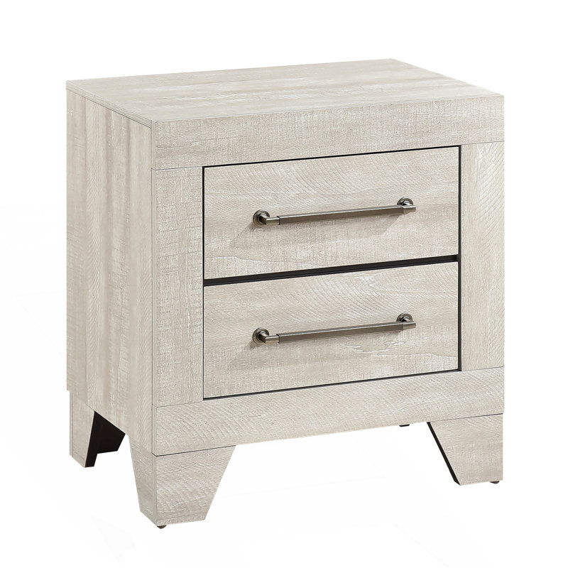 Contemporary Nightstand With 2 Drawers