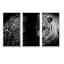 Léopard et tigre en noir - 3 pièces, cadre flottant, impression sur toile-1110340485-1110340484