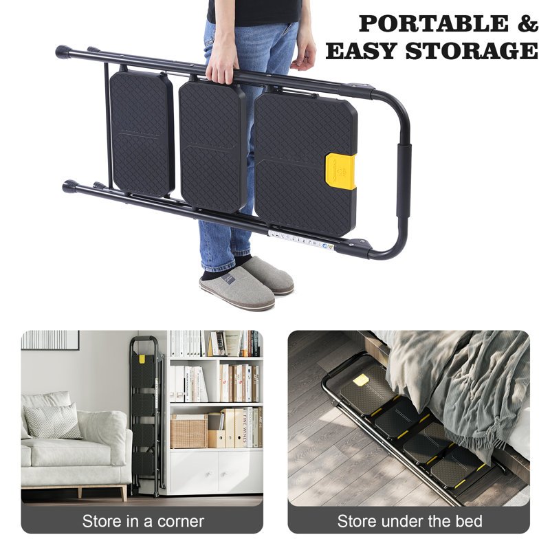 3 Step Ladder,Metal Ladder,Folding Step Stool Pass 800 lbs Load Testing,Library Ladder,Decorative Kitchen Step Ladder