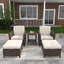 Élégant ensemble de mobilier d'extérieur 5 pièces pour la cour avec balcon confortable pour patio-825332854