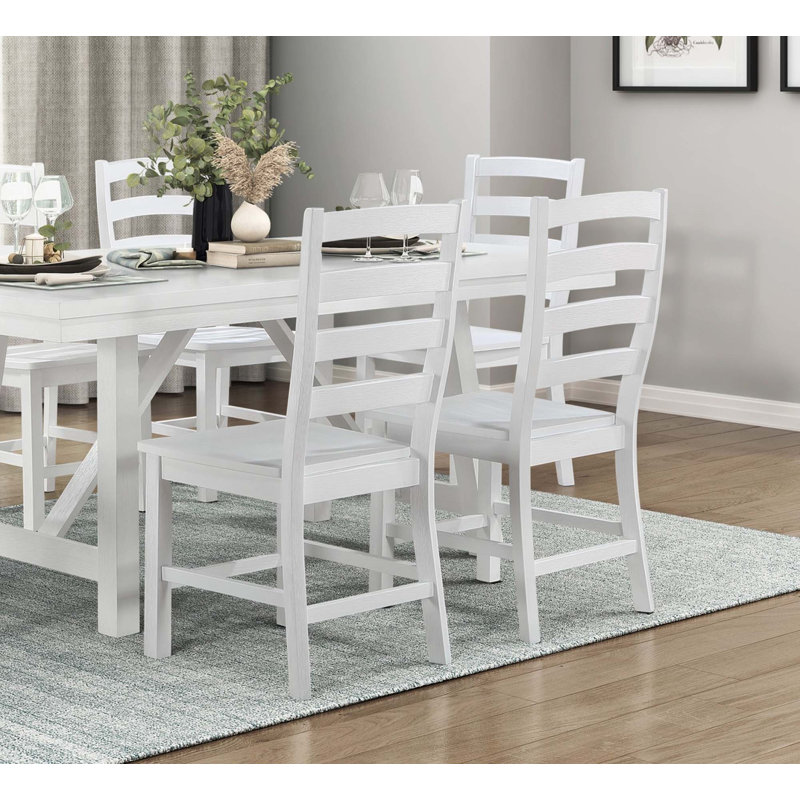 Ensemble de 2 chaises d'appoint en bois de style décontracté, Blanc