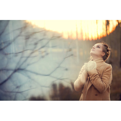 Beautiful Woman at Sunset by Sergeeva
