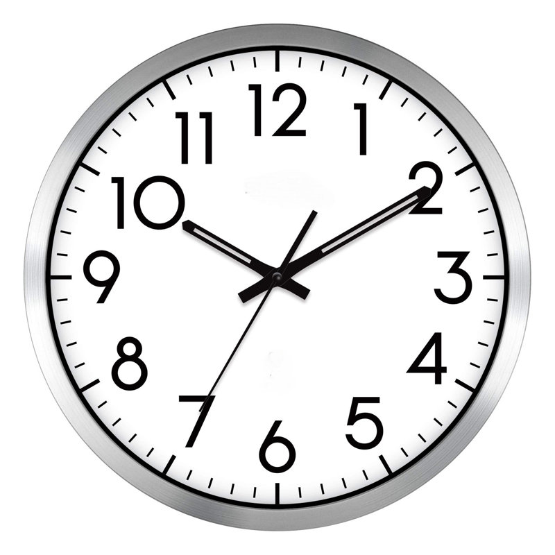 12" Silver Brushed Finish - Sets Automatically- Battery Operated - Easy To Read - Easy To Use– Modern Design And Style