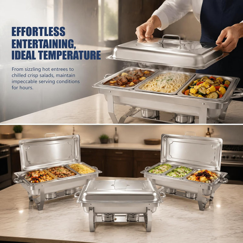 Stainless Steel Chafing Dishes Buffet Set  for Catering Parties Weddings