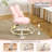 Adjustable Bow Teddy Fabric Bunny Ear Swivel Accent Chair Office Chair For Home Office Vanity-1705689737