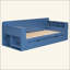 Lit de jour avec bureau amovible, tiroirs de rangement et table d'appoint hydraulique-168058201-168058534