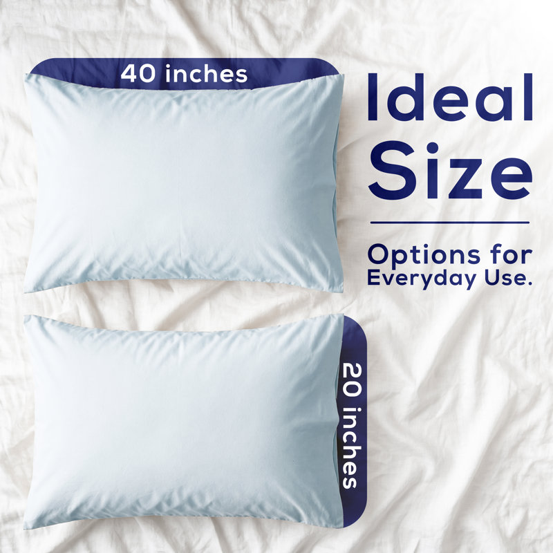 American Soft Linen 100% Cotton Percale Pillowcase Set (Set of 2) - Soft, Breathable, Hotel Quality Pillow Covers, Ice Blue