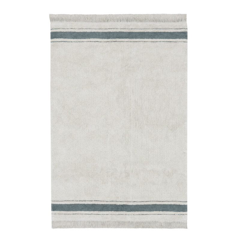 Little Chefs Indoor Rug, Rectangle 3' x 4'3", Natural/Vintage Blue