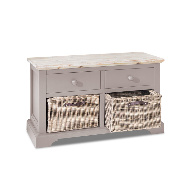 Doria Solid Wood Storage Bench, Truffle