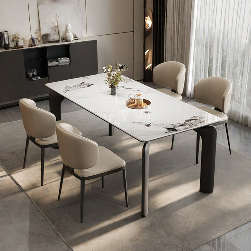 Ensemble de table de salle à manger vintage minimaliste français, H 29,5 po x L 78,7 po x l 31,5 po