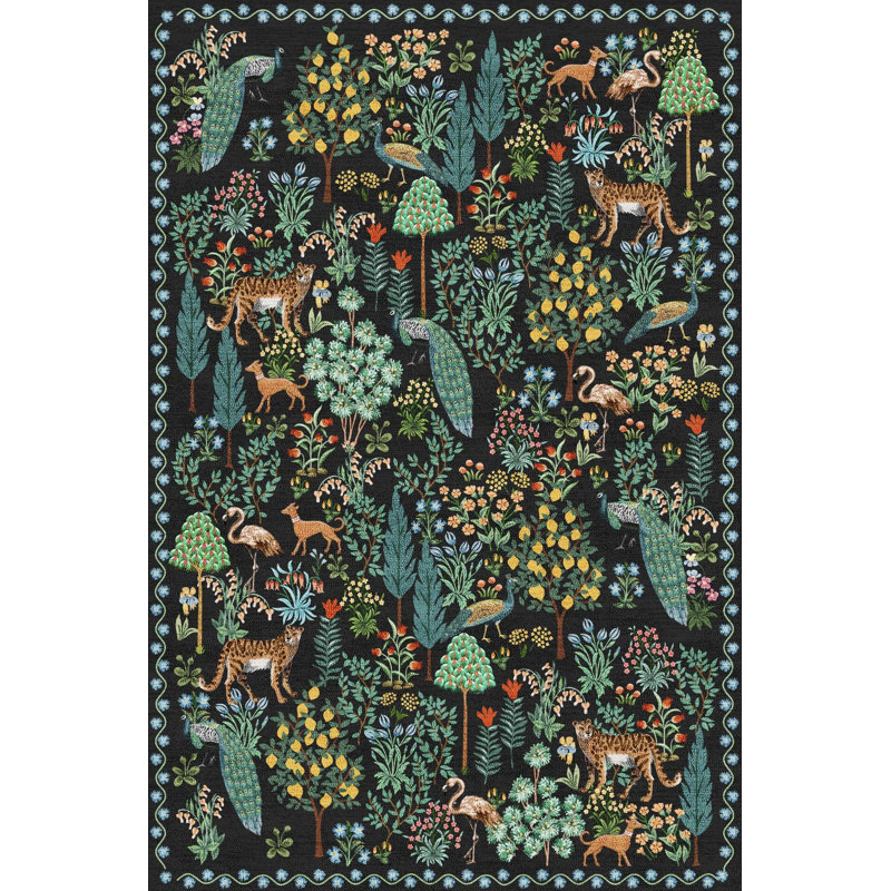 Tapis tissé multicolore Floral, Rectangle 2 pi 7 po x 4 pi 11 po