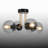 Modern 4-Light Flush Mount Ceiling Light With Glass Globe Shades-235844222-235844223