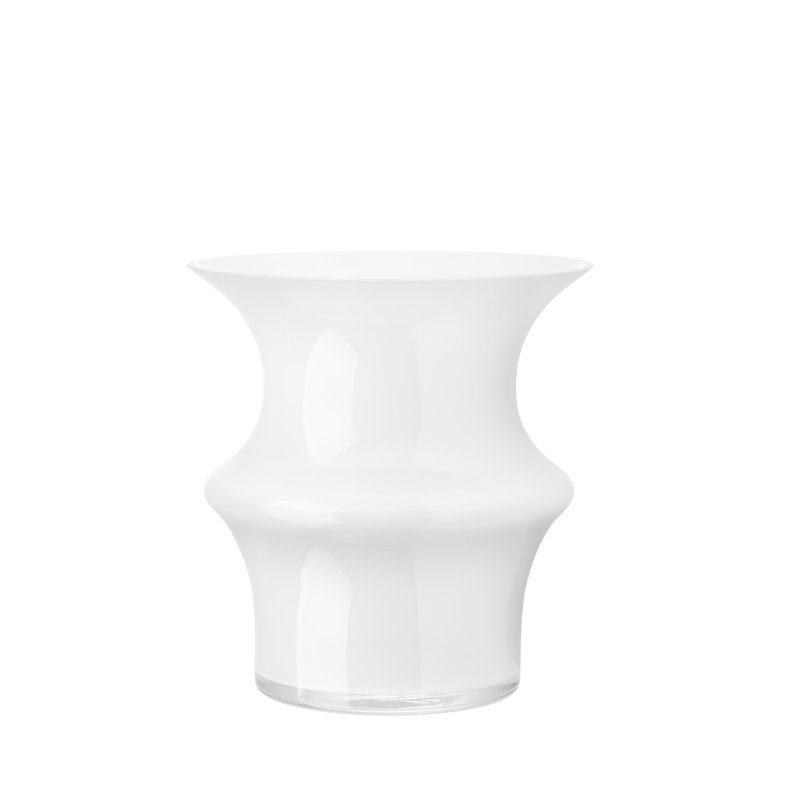 Vase de table en verre Pagod, Blanc, H 6,625 po x l 5,875 po x P 5,875 po