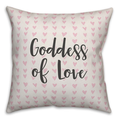  Goddess of Love in Hearts Pattern Throw Pillow