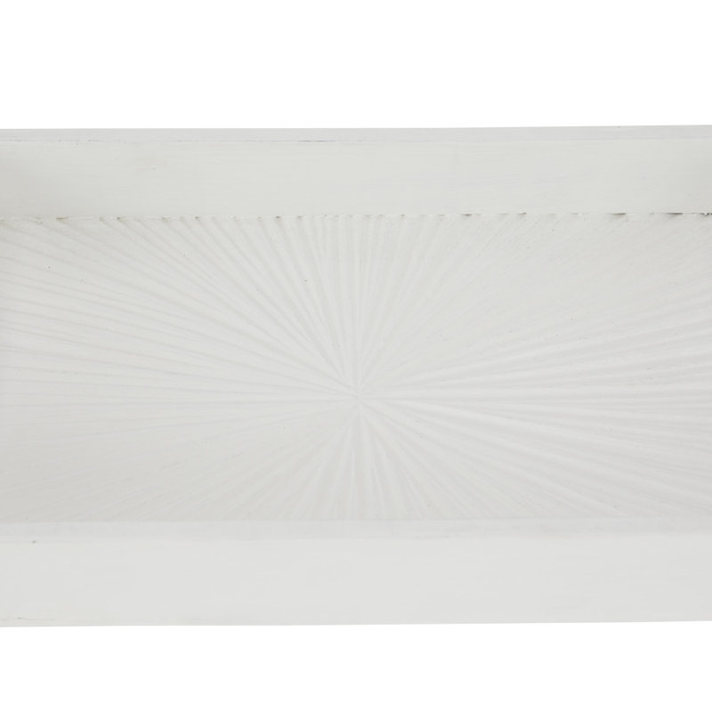 Wood Tray - Set of 3, White, 3" H x 12" W x 18" L