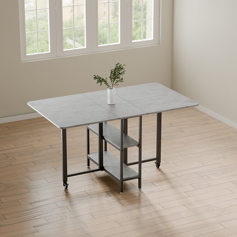 Table de salle à manger mobile pliante, H 29,5 po x L 55,1 po x l 31,5 po