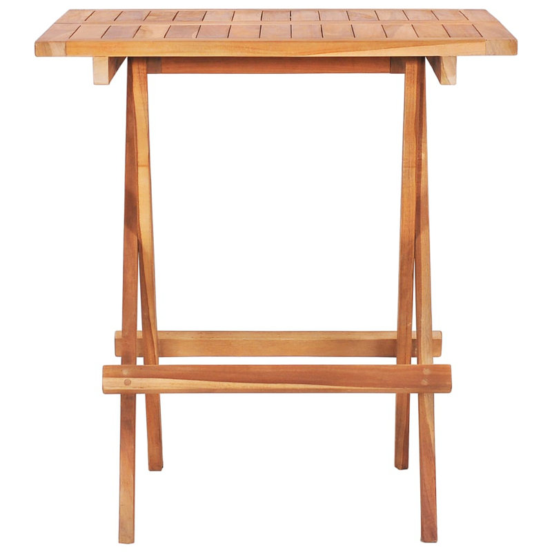 Bistro Table Natural Teak Solid Teak Wood 23.6 x 23.6 x 25.6 in Outdoor Bistro Table