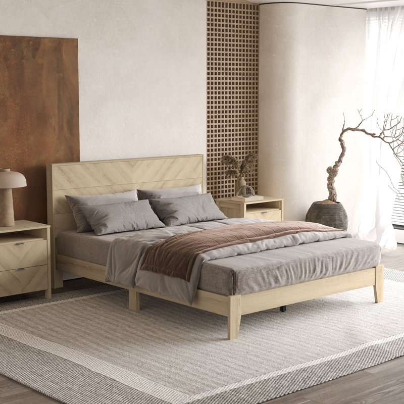 Aleshire Platform Bed, Amber Walnut, Queen