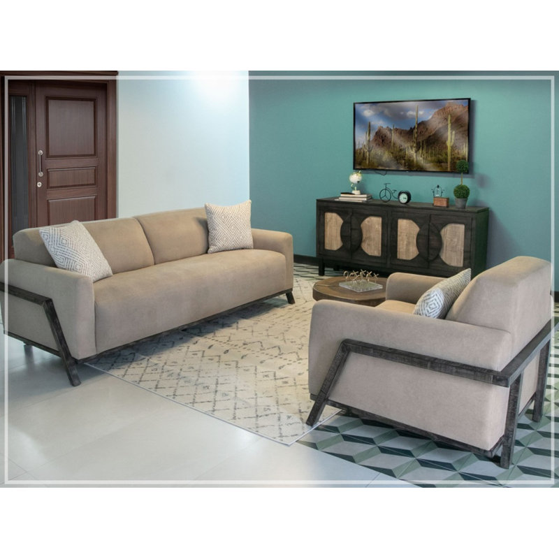 Fauteuil large de 39,5 po Cataldo, Tissu amande 151