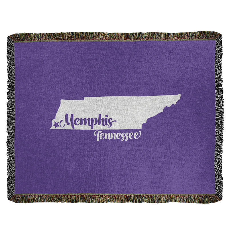 Jeté en coton tissé memphis tennessee, l 50 po x L 60 po, Mauve