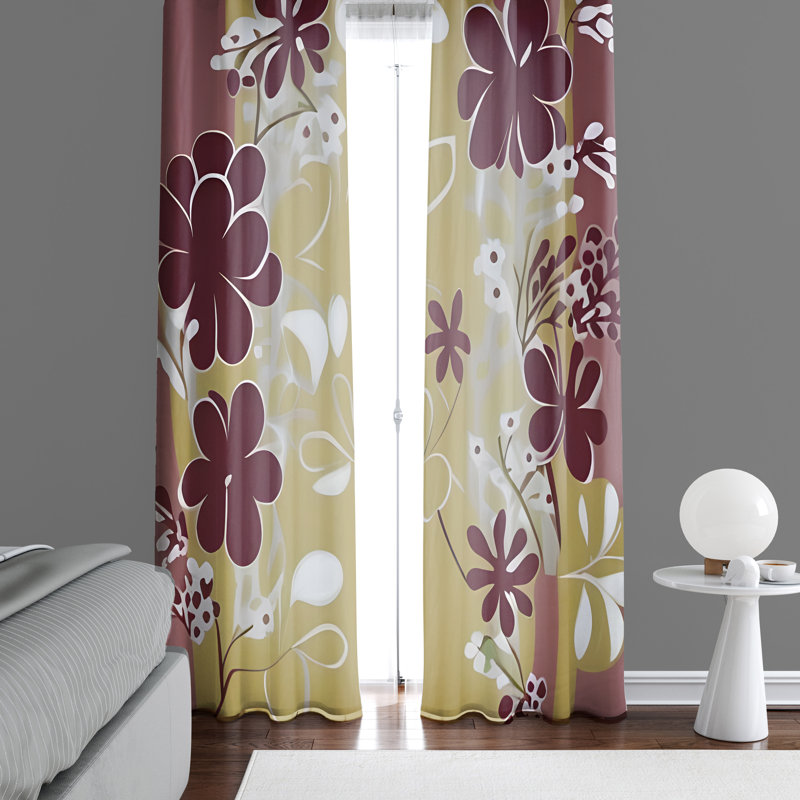 Paire de rideaux semi-transparents en polyester Contessa, L 40 po x L 61 po
