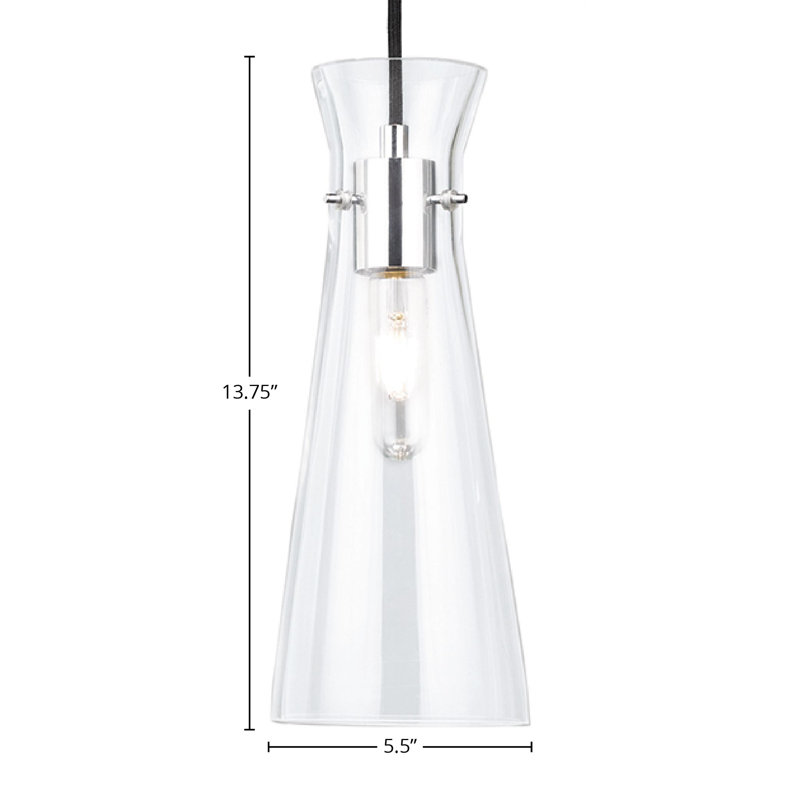Luminaire suspendu 1 lumière Sclafani, Chrome poli