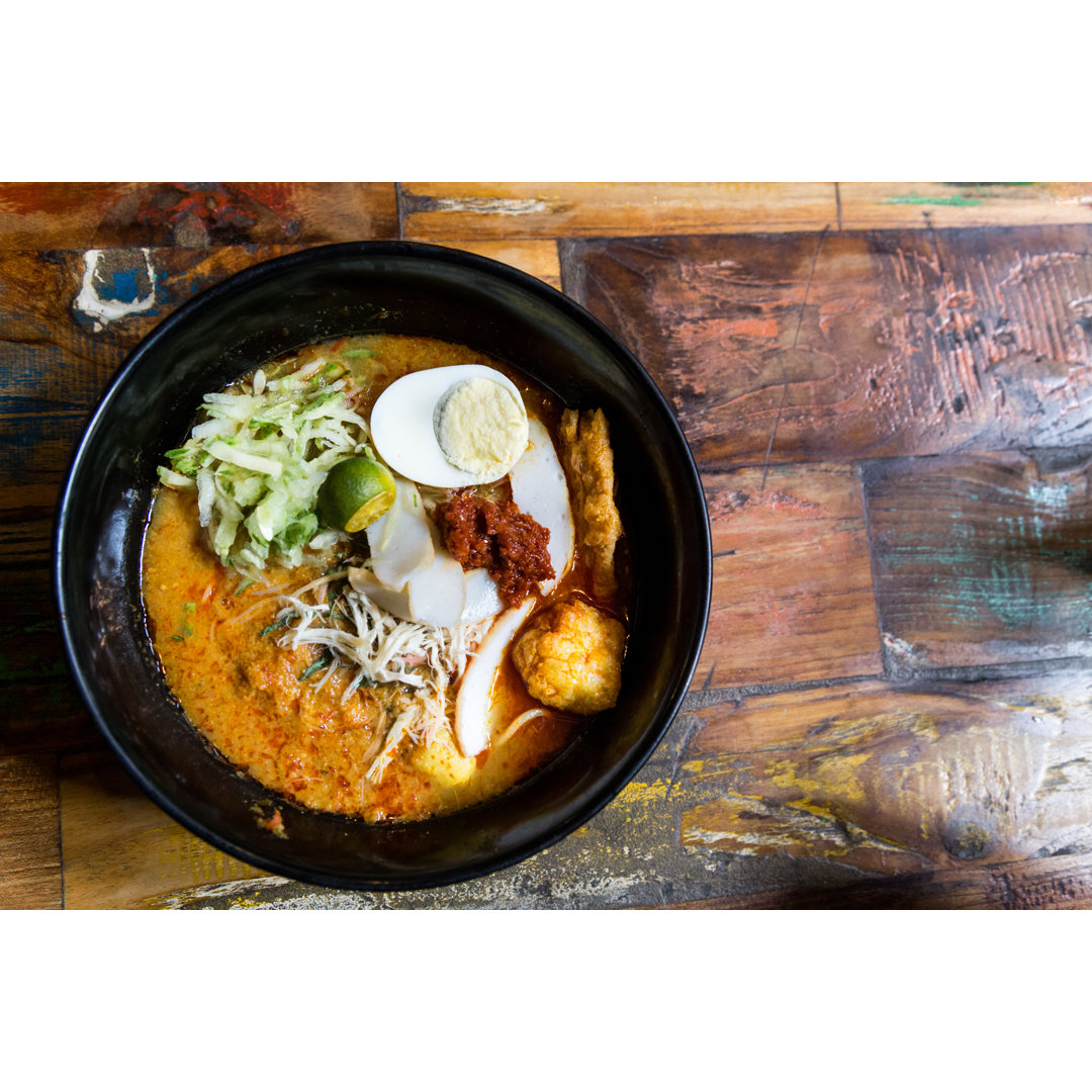 Serving Of Nyonya Laksa, Popular Spicy Noodle Soup In Malaysia - Wrapped Canvas Print