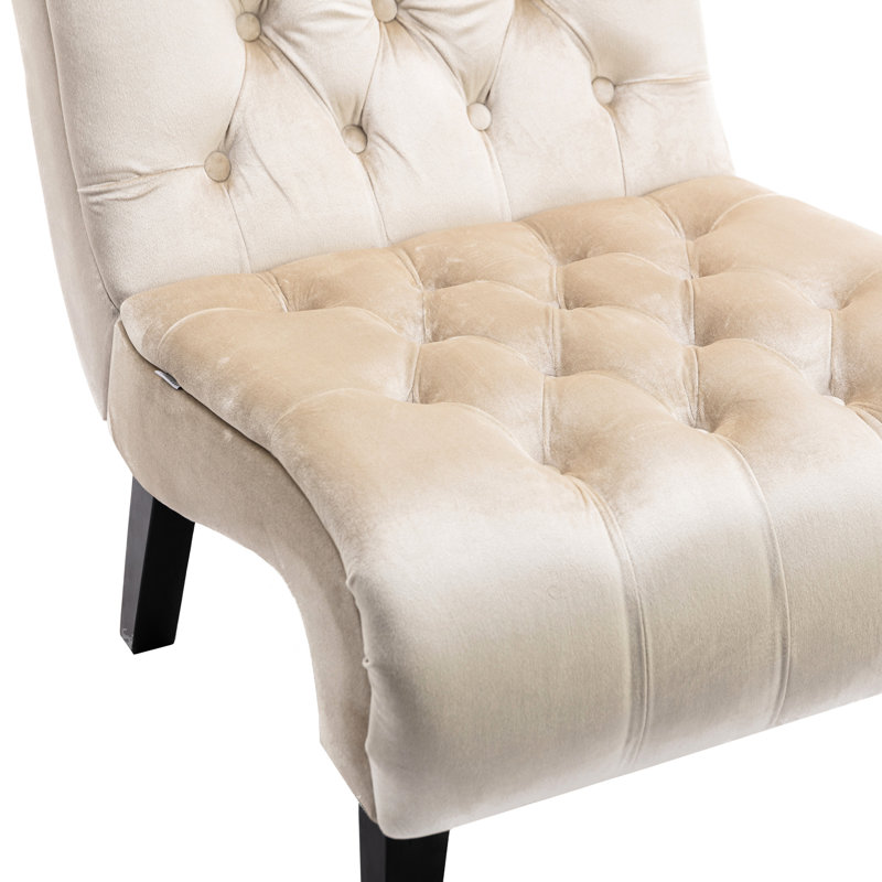 Fauteuil en velours Jeffrey, Beige