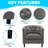 Engelhardt Upholstered Barrel Chair, Tufted Accent Chair, Faux Leather Accent Barrel Chair, Living Room-913555467
