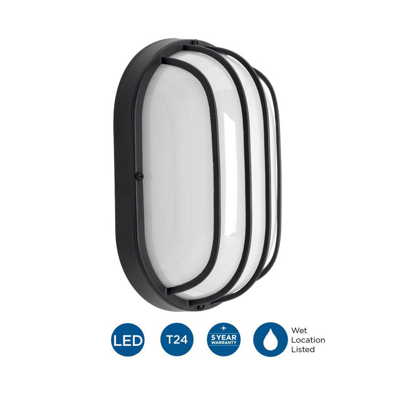 Lumière de cloison d'extérieur à DEL Krystn intégrée, Noir