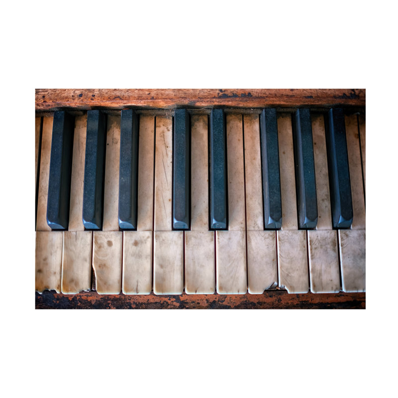 Art mural sur toile tendue - Rick Berk «Antique Piano Keys», art mural pour salon, chambre à coucher ou bureau - 12 x 19