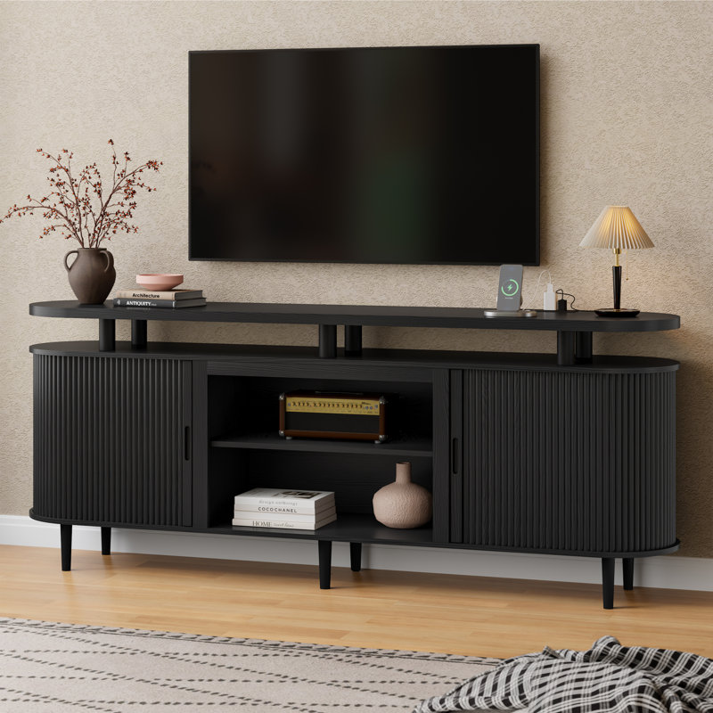 Meuble télé 70 po Mid-Century, Black