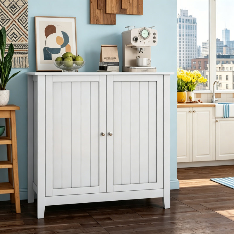 White Double Door Storage Cabinet