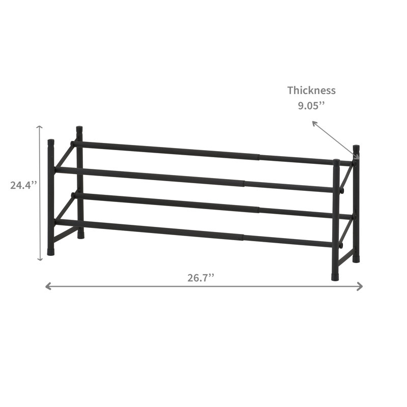 Range-chaussures extensible à 2 niveaux noir