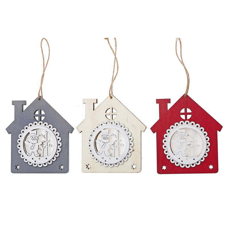 1'' Wood Holiday Shaped Ornament