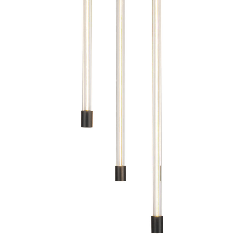 Motif 3 - Light LED Pendant, Black, 20.625" H x 5.5" W x 5.5" D