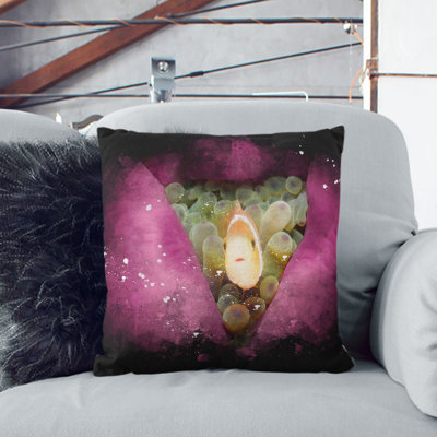 Clownfish and Sea Anemone Cushion with Filling