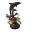 Dolphin With Three Turtles Bronze Statue Fountain - Size: 23"L X 22"W X 35"H.
