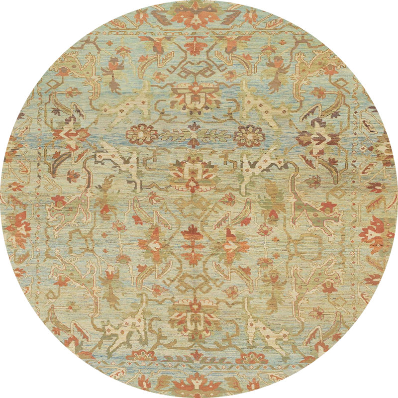 Tapis abstrait 100% lavable à la machine 1723, Rond 7 pi