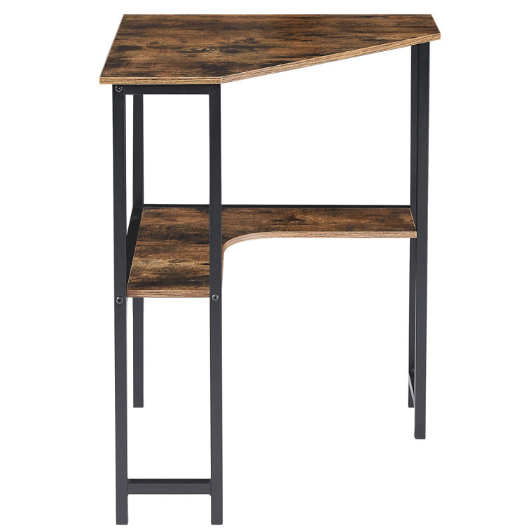 17 Stories Jaycub Corner Desk Computer Desk with Storage Shelves Triangle  Writing End Table for Small Space Bedroom