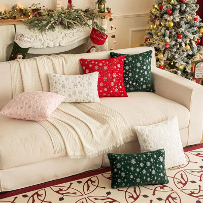Housse de coussin réversible en fausse fourrure 