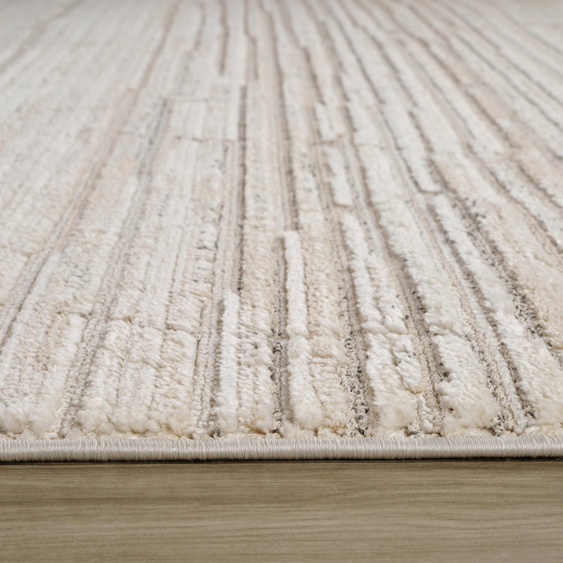 Tapis paillasson d'intérieur moderne beige crème., Tapis de couloir 2 pi 3 po x 5 pi 1 po