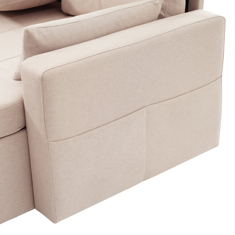 Sectional, Beige Linen