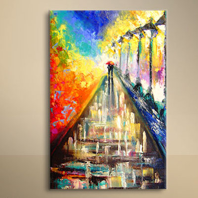 Rainy Paris Evening - Wrapped Canvas Print