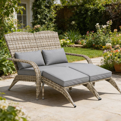 Chaise longue d'extérieur avec dossier haut