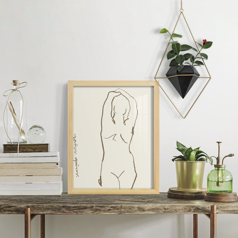Toi et moi I, impression sur papier, H 6 po x l 4 po x P 1 po, Encadré naturel