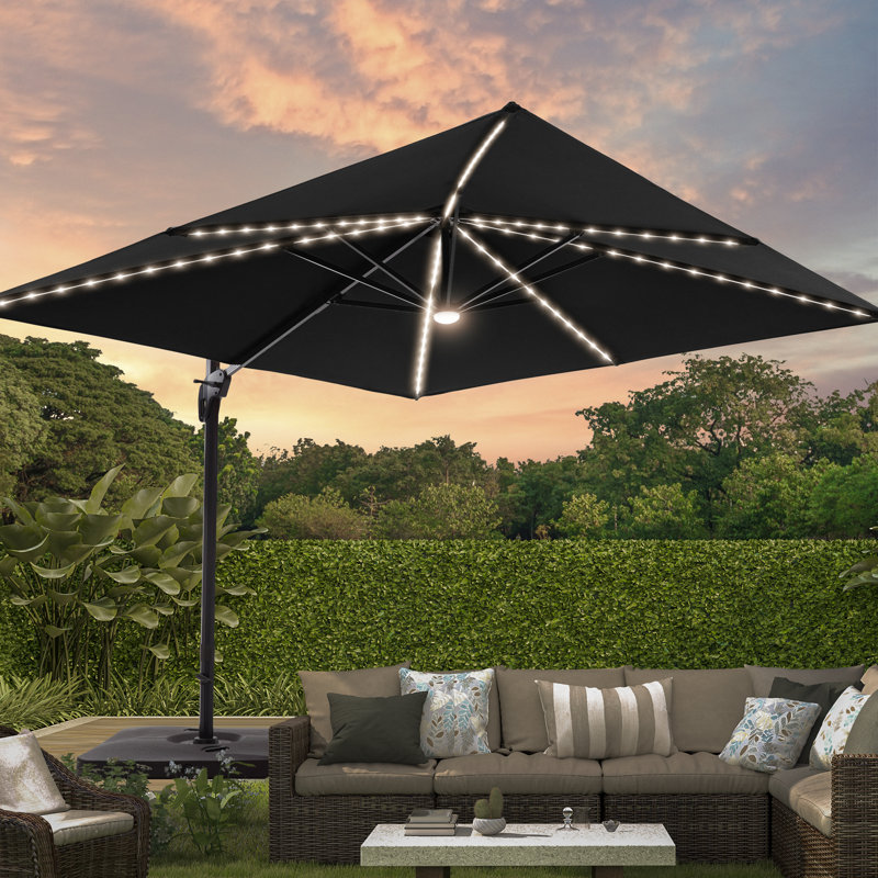 Parasol en porte-à-faux 120 po Lemay, Noir