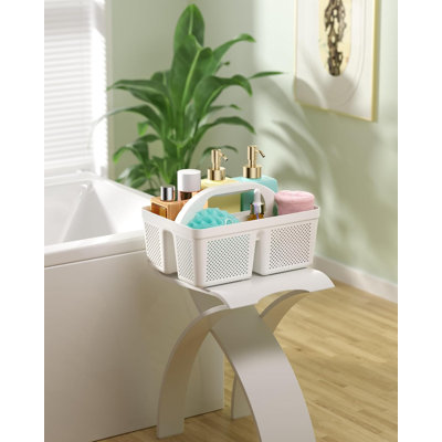4 Pack Portable Ventilated Plastic Shower Caddies with Handle, Multi-Compartment Storage Totes for Dorm Bathroom Kitchen