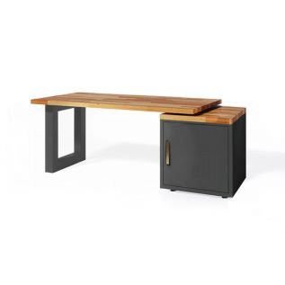 Foshay Solid Wood Stainless Steel Executive Desk